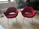 A Pair Of Beautiful Red Open Back Upholstered Dining Chairs Silver 4 Available