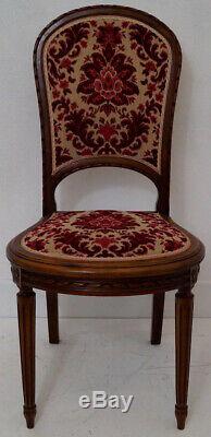 A Rare Set of 8 French Louis XVI Upholstered Dining Chairs Reupholstery Option