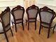 A Set Of 4 Rosewood Dining Chairs With Grey Upholstery