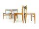 A Set Of Four Newly Upholstered Erik Buch Grey Herringbone Teak Dining Chairs