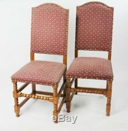 A pair of Quality Solid Oak Upholstered Dining Chairs 5150A