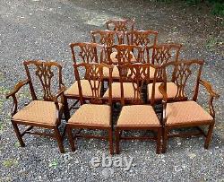 A set of 10 antique dining chairs all re upholstered FREE DELIVERY TO 20 MILES