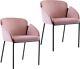 Accent Dining Chair With Steel Legs Mid-century Upholstered Lechamp Modern X 2