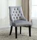 Accent Tufted Velvet Dining Chairs Fabric Studded Upholstered Side Chair Kitchen