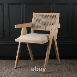 Adagio Dining Chair Pierre Jeanneret Style Upholstered Seat Whitewash Base