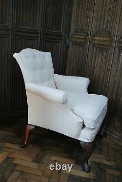 Antique Chippendale Style Upholstered Armchair