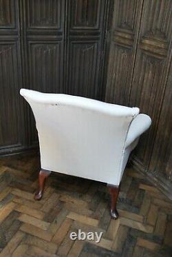 Antique Chippendale Style Upholstered Armchair