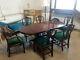 Antique Mahogany Dining Table And Six Upholstered Chairs