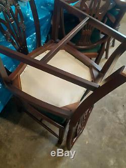 Antique Mahogany Dining Table and six upholstered chairs