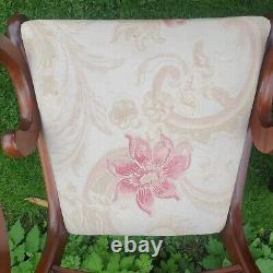 Antique Reproduction Regency Set Of 6 Floral Dining Chairs With Carvers