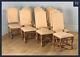 Antique Set Ten 10 French Os De Mouton Upholstered High Back Beech Dining Chairs