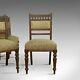 Antique Set Of Four Dining Chairs, Edwardian, Mahogany, Upholstered, Circa 1910