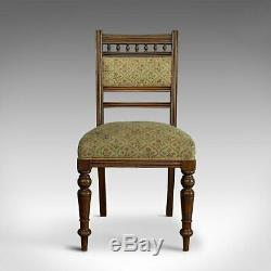 Antique Set of Four Dining Chairs, Edwardian, Mahogany, Upholstered, Circa 1910
