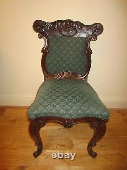 Antique Upholstered Dining Chairs, Set of Four Victorian/Edwardian