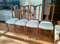 Antique Victorian Upholstered Dining Chairs x4