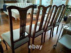 Antique Victorian Upholstered Dining Chairs x4