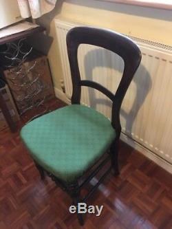 Antique balloon back dining chairs 6 of newly upholstered extra Christmas seats