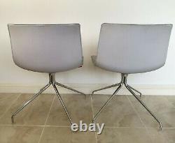 Arper Catifa Dining Chairs Grey Fabric Swivel By Lievore Altherr Molina Set Of 6