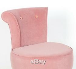 Art Deco Style Pink Velvet Upholstered & Gold look legs Bedroom Chair Dining