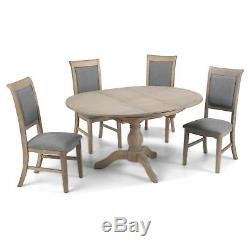 Aston Oak Furniture Grey Set of Four Upholstered Dining Room Chairs
