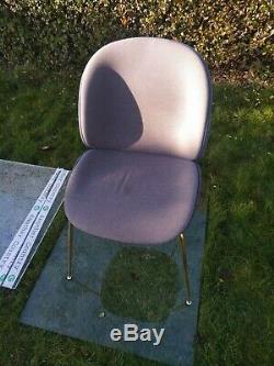 Authentic Remix Grey Gubi Beetle Dining Chair Upholstered & Brass Legs X 1pc