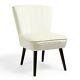 Btfy Velvet Accent Chair Cream Living Room Dining Occasional Chair Upholstered