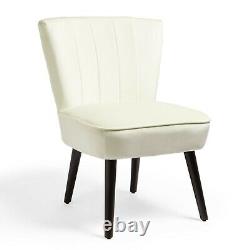 BTFY Velvet Accent Chair Cream Living Room Dining Occasional Chair Upholstered