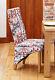 Baumhaus Oak Full Back Upholstered Dining Chair Floral Modena Fabric (pair)
