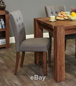 Baumhaus Shiro Walnut Flare Back Upholstered Dining Chair in Slate Pack of Two