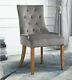 Baumhaus Walnut Upholstered Dining Chairs Grey, Set Of 2 (cdr03f)