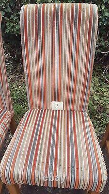Beautiful Striped Velvet Dining Chairs x 8