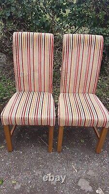 Beautiful Striped Velvet Dining Chairs x 8