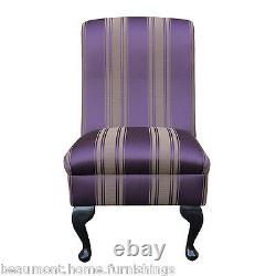 Bedroom Dining Room Accent Chair in a Damask Damson Purple Stripe Fabric SR14276