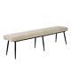 Beige Chenille Upholstered Dining Bench Seats 3 Colbie Clb007