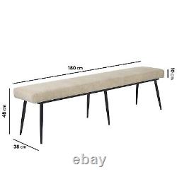 Beige Chenille Upholstered Dining Bench Seats 3 Colbie CLB007