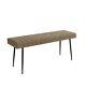 Beige Faux Leather Dining Bench With Black Legs Seats 2 Logan