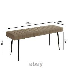 Beige Faux Leather Dining Bench with Black Legs Seats 2 Logan