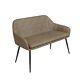 Beige Faux Leather High Back Dining Bench Seats 2 Logan