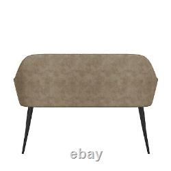 Beige Faux Leather High Back Dining Bench Seats 2 Logan