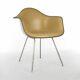 Beige Herman Miller Original Eames Upholstered Dax Dining Arm Shell Chair