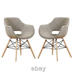 Beige Modern Velvet Dining Chairs Upholstered Seat Legs Dining Room Kitchen