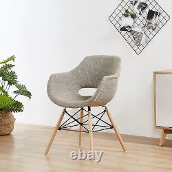 Beige Modern Velvet Dining Chairs Upholstered Seat Legs Dining Room Kitchen