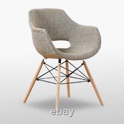 Beige Modern Velvet Dining Chairs Upholstered Seat Legs Dining Room Kitchen