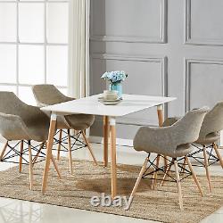 Beige Modern Velvet Dining Chairs Upholstered Seat Legs Dining Room Kitchen