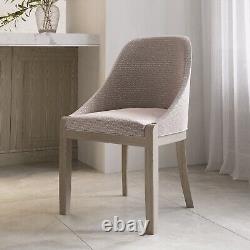 Beige Textured Upholstered Curved Dining Chair with Wooden Legs Etta ETA001