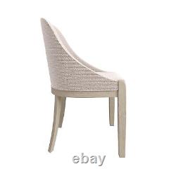 Beige Textured Upholstered Curved Dining Chair with Wooden Legs Etta ETA001