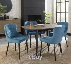 Bentley Designs Blue Velvet Diamond Stitch Dining Chair, 2 Pack