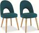 Bentley Designs Oslo Oak Teal Fabric Upholstered Dining Chair (pair) Dining