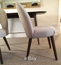 Bentley Designs Oslo Walnut Dining Table And 4 Linen Upholstered Chairs. Excelle