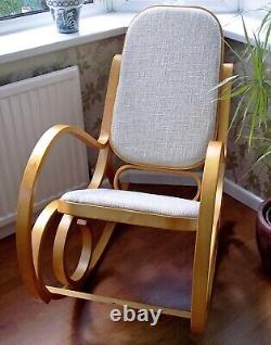 Bentwood Thonet Rocking Chair Padded Seat Birch Living Bed Room Conservatory